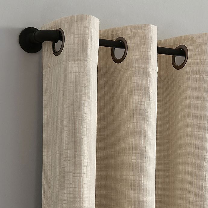 slide 3 of 8, Sun Zero Gavlin Crosshatch 63 Grommet 100% Blackout Window Curtain Panel - Cream", 1 ct