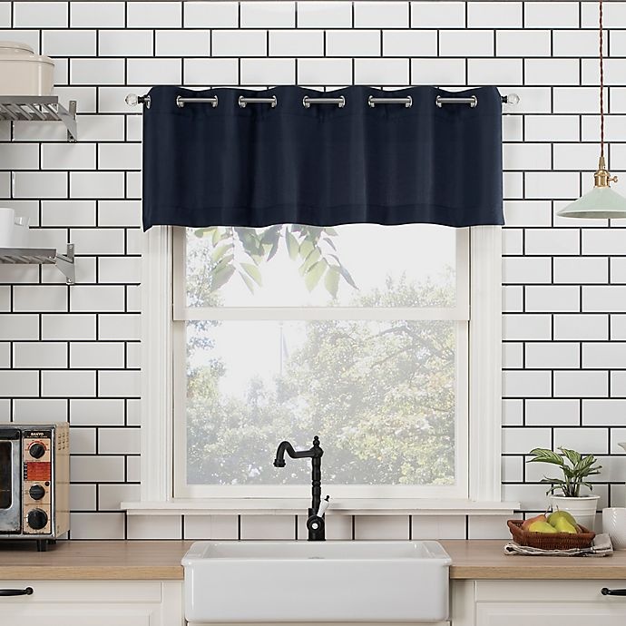 slide 6 of 8, No. 918 No.918 Dylan Casual Textured 3-piece Kitchen Curtain Valance and Tier Set - Navy, 36 in