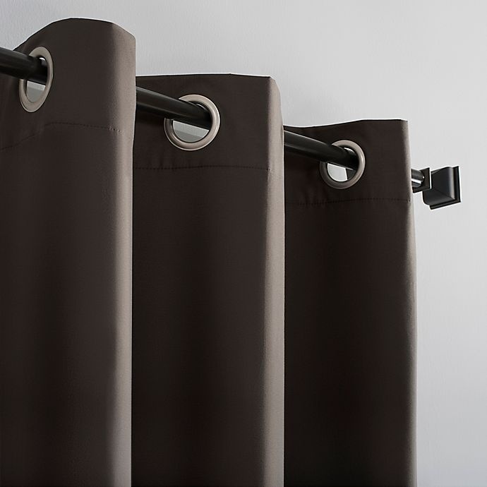 slide 3 of 10, Sun Zero Cyrus Thermal Total Blackout Grommet Window Curtain Panel - Cocoa, 63 in