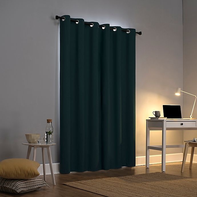 slide 2 of 10, Sun Zero Cyrus Thermal Total Blackout Grommet Window Curtain Panel - Teal, 84 in