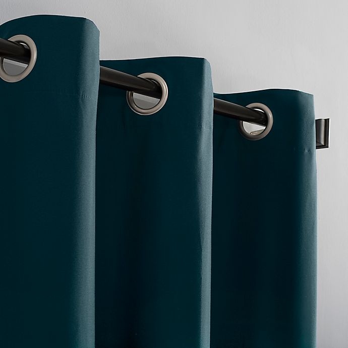 slide 3 of 10, Sun Zero Cyrus Thermal Total Blackout Grommet Window Curtain Panel - Teal, 84 in