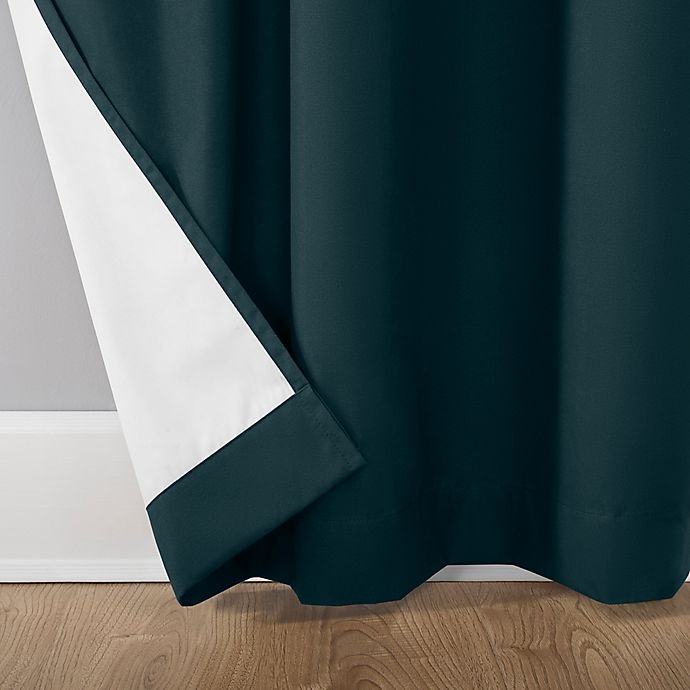 slide 6 of 10, Sun Zero Cyrus Thermal Total Blackout Grommet Window Curtain Panel - Teal, 84 in