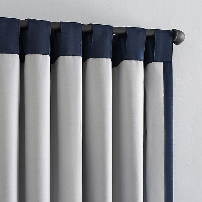 slide 7 of 8, Sun Zero Evelina Backtab Curtain Valance - Navy, 17 in