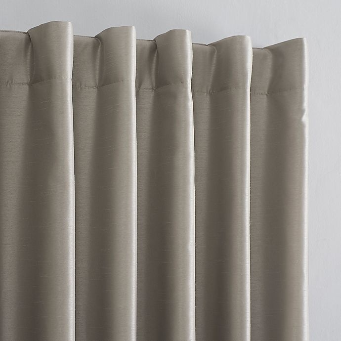 slide 3 of 10, Sun Zero Evelina Back Tab 100% Blackout Window Curtain Panel - Stone, 63 in