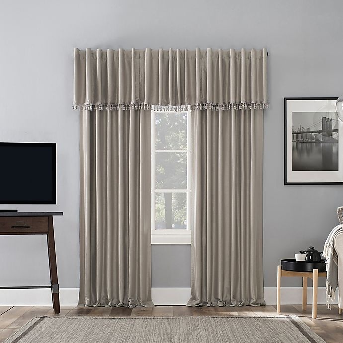 slide 9 of 10, Sun Zero Evelina Back Tab 100% Blackout Window Curtain Panel - Stone, 63 in