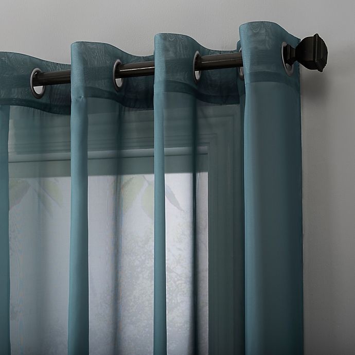 slide 2 of 5, No. 918 Emily Grommet Window Curtain Panel - Teal, 84 in