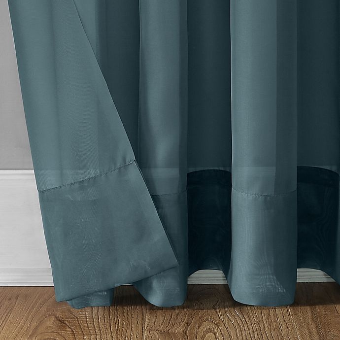 slide 4 of 5, No. 918 Emily Grommet Window Curtain Panel - Teal, 84 in