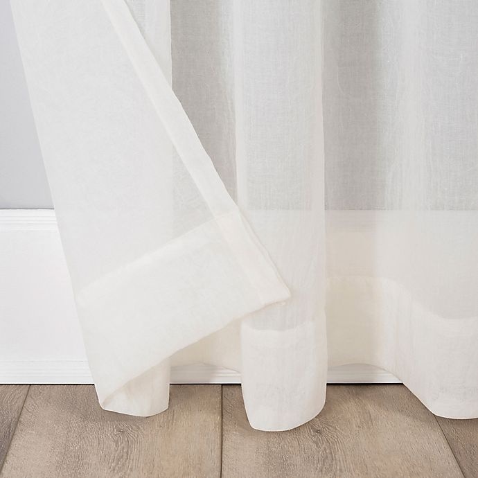 slide 3 of 5, No. 918 Lourdes Crushed Texture Semi-Sheer Rod Pocket Window Curtain Panel - Cream, 95 in