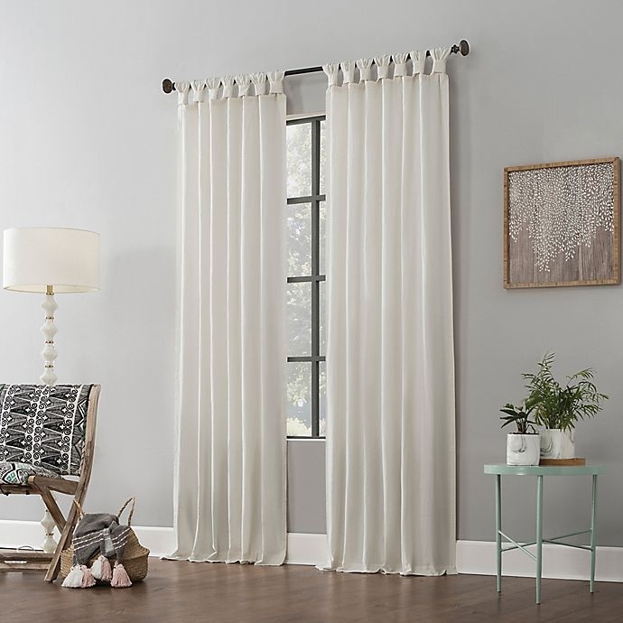 slide 2 of 7, Archaeo Washed Cotton Twist Tab Window Curtain - Ivory, 63 in