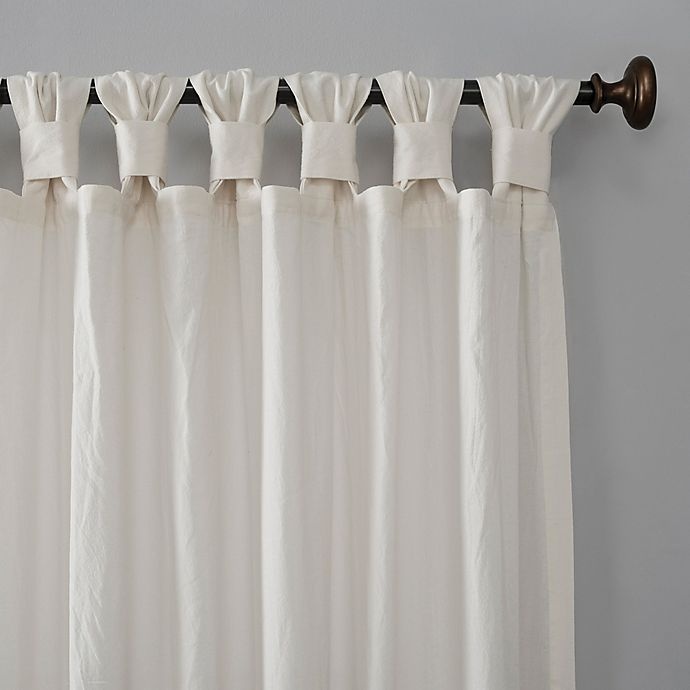 slide 3 of 7, Archaeo Washed Cotton Twist Tab Window Curtain - Ivory, 63 in