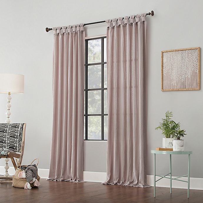 slide 2 of 7, Archaeo Washed Cotton Twist Tab Window Curtain - Rose Quartz, 84 in