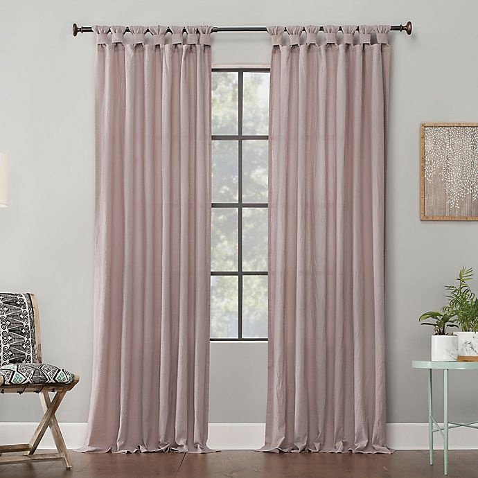 slide 1 of 7, Archaeo Washed Cotton Twist Tab Window Curtain - Rose Quartz, 95 in