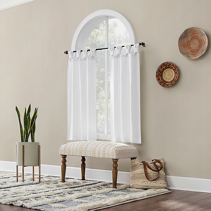 slide 3 of 4, Archaeo Washed Cotton Cafe Curtain - White, 45 in