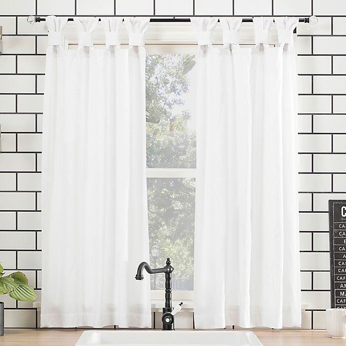 slide 1 of 4, Archaeo Washed Cotton Cafe Curtain - White, 45 in