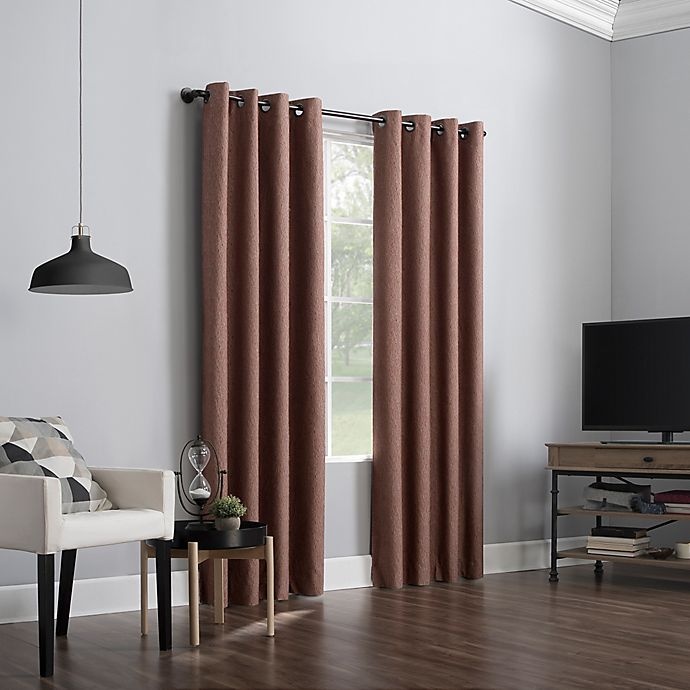 slide 7 of 9, Sun Zero Noir Grommet Window Curtain Panel - Terracotta, 96 in