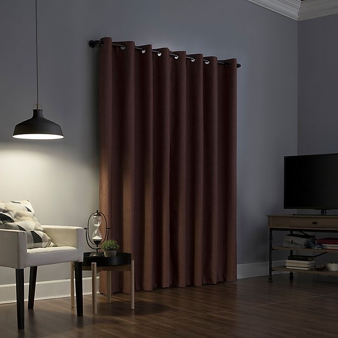 slide 8 of 9, Sun Zero Noir Grommet Window Curtain Panel - Terracotta, 96 in