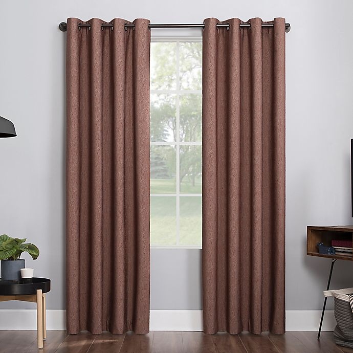 slide 1 of 9, Sun Zero Noir Grommet Window Curtain Panel - Terracotta, 96 in