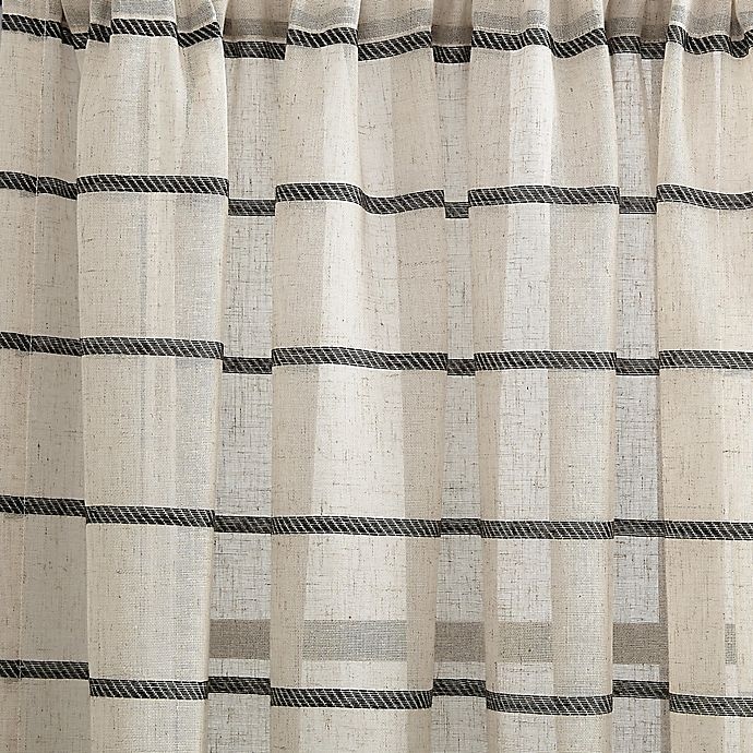 slide 2 of 6, Clean Window Twill Stripe Cafe Curtains - Black, 36 in