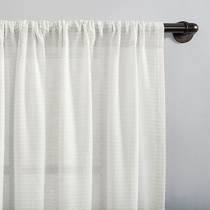 slide 2 of 8, Clean Window Waffle Texture Curtain - White, 96 in