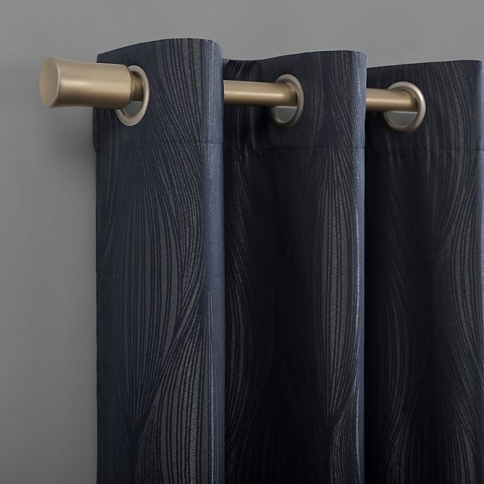 slide 2 of 9, Sun Zero Beck Grommet Curtain - Navy, 84 in