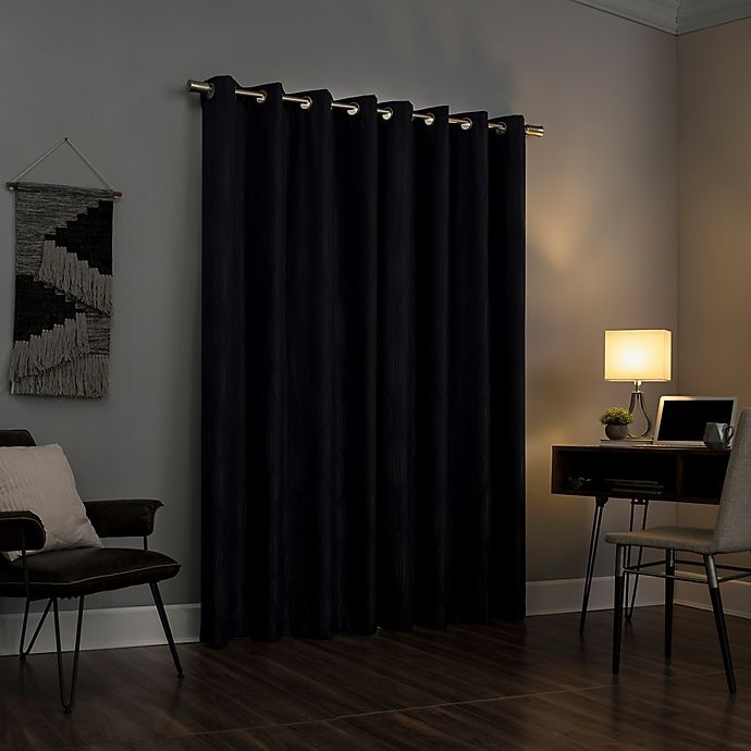 slide 8 of 9, Sun Zero Beck Grommet Curtain - Navy, 84 in