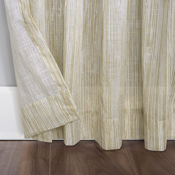 slide 4 of 6, Archaeo Bamboo Stripe Cotton Sheer Window Curtain - Linen, 96 in