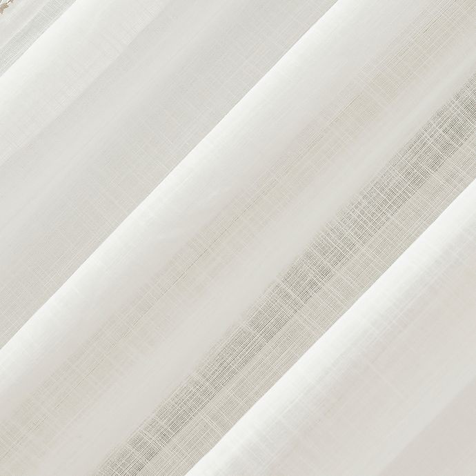 slide 4 of 7, Archaeo Border Cotton Blend Sheer Window Curtain - White, 96 in