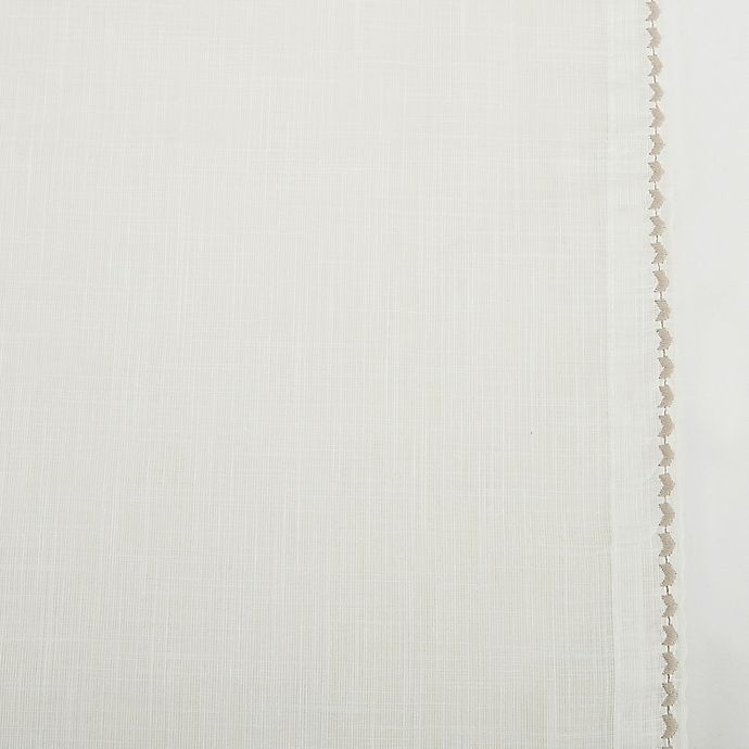 slide 7 of 7, Archaeo Border Cotton Blend Sheer Window Curtain - White, 96 in