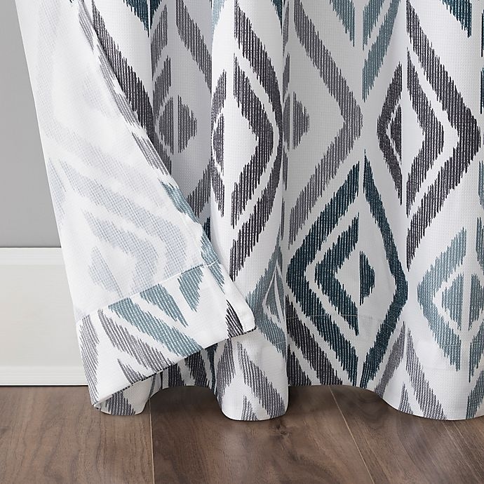 slide 4 of 5, No. 918 No.918 Hana Ikat Geometric Grommet Window Curtain Panel - Teal, 95 in