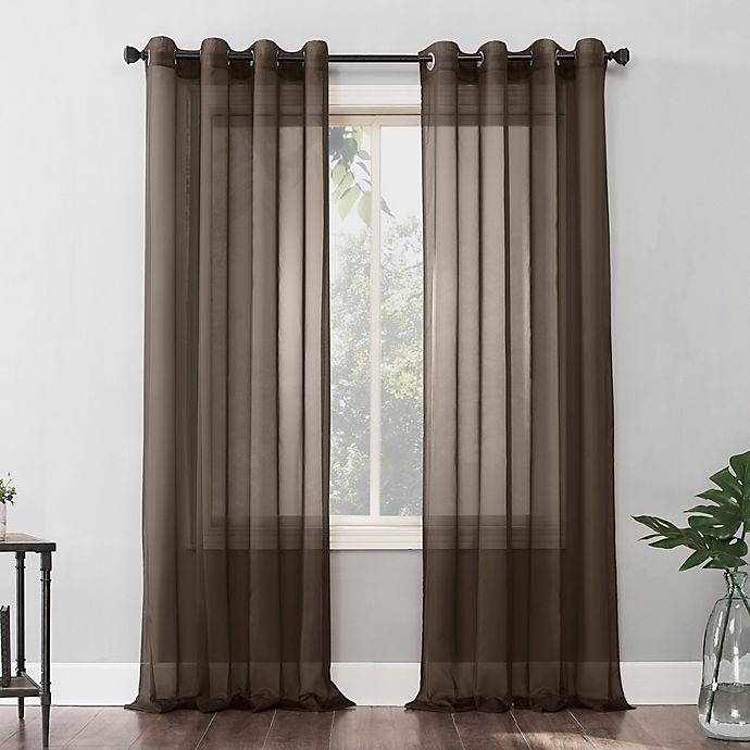 slide 1 of 6, No. 918 Emily Grommet Window Curtain Panel - Sable, 63 in