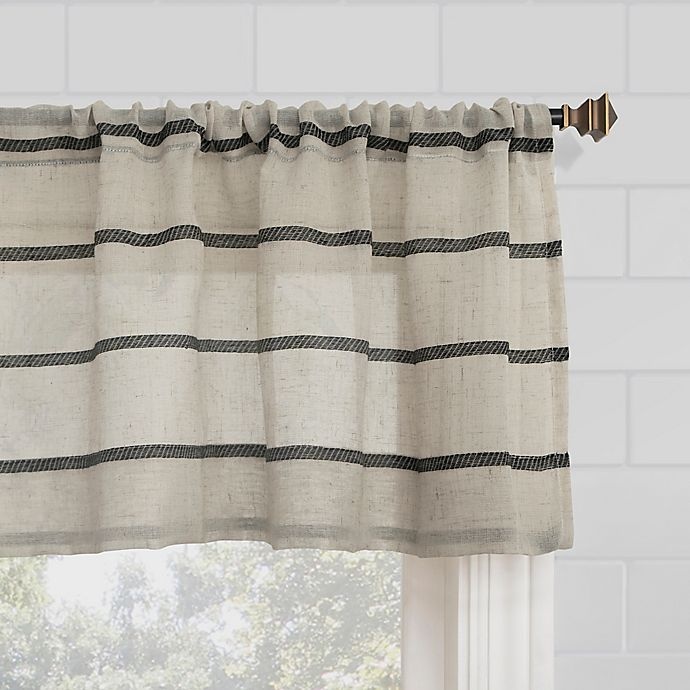 slide 3 of 5, Clean Window Twill Stripe Anti-Dust Valance - Black, 1 ct