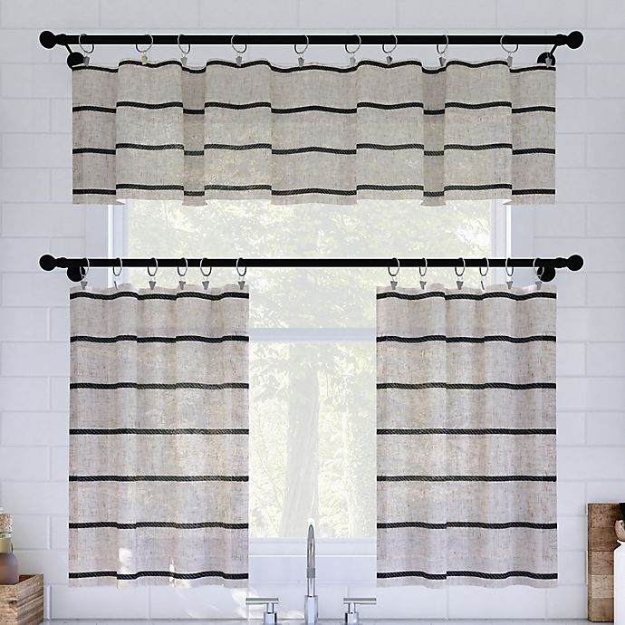 slide 5 of 5, Clean Window Twill Stripe Anti-Dust Valance - Black, 1 ct