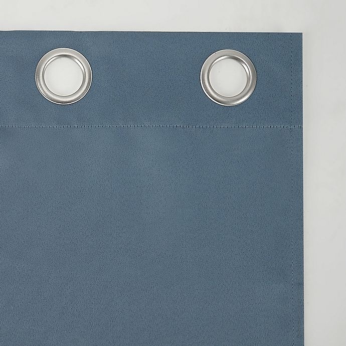 slide 7 of 8, Sun Zero Mariah Grommet Room Darkening Window Curtain Panel - Denim Blue, 63 in