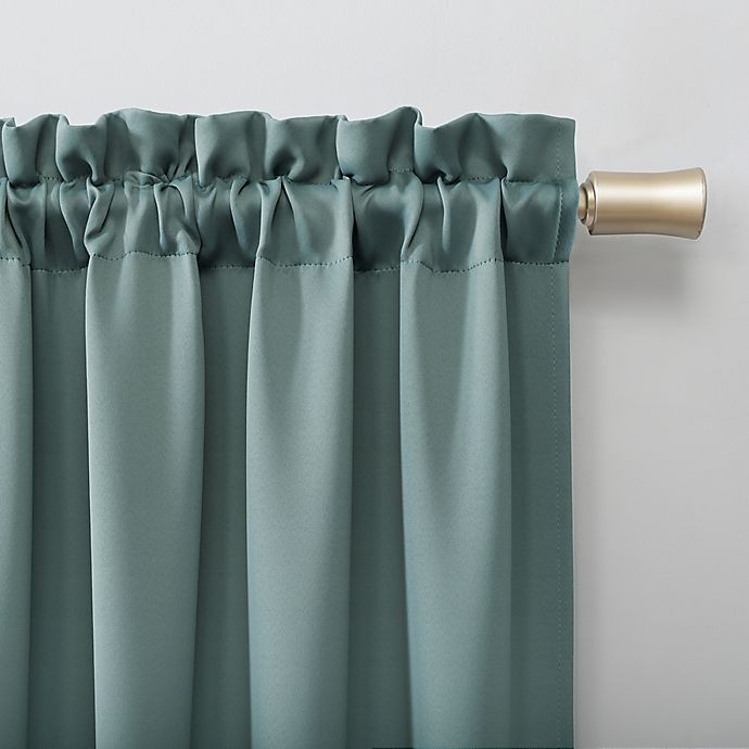 slide 2 of 7, Sun Zero Mariah Rod Pocket Room Darkening Window Curtain Panel - Mineral, 95 in