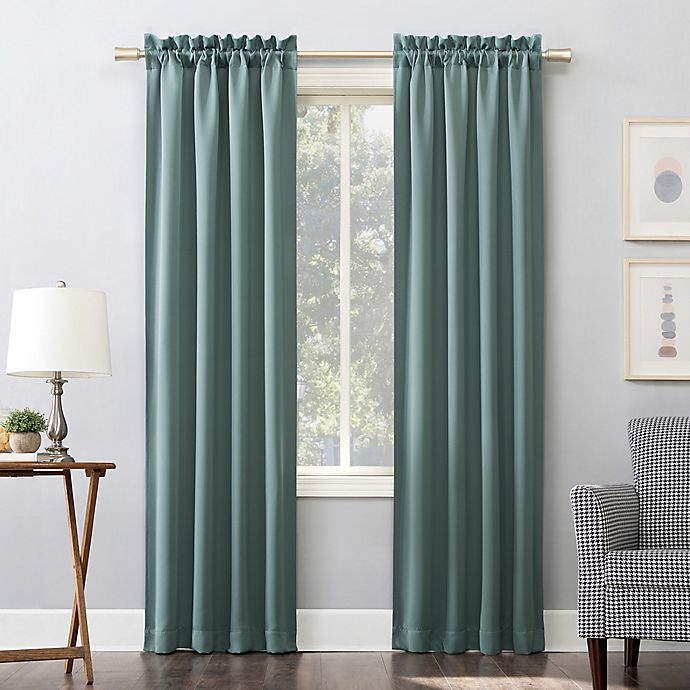 slide 1 of 7, Sun Zero Mariah Rod Pocket Room Darkening Window Curtain Panel - Mineral, 95 in