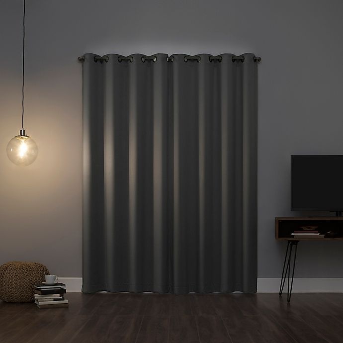 slide 2 of 6, Sun Zero Oslo Theater Grade Grommet 100% Blackout Curtain Panel - Silver Grey, 63 in