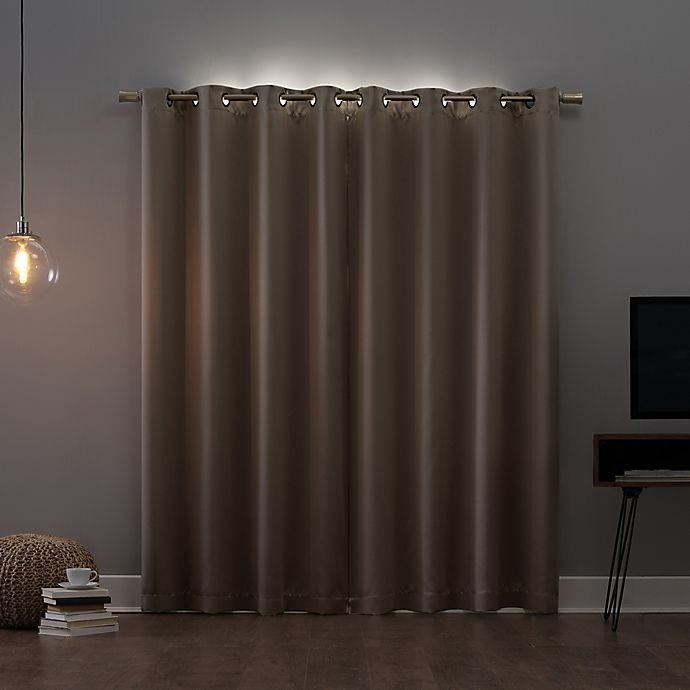 slide 2 of 11, Sun Zero Oslo Theater Grade Grommet 100% Blackout Window Curtain Panel - Stone, 108 in