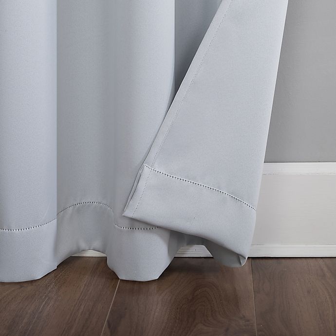 slide 4 of 7, Sun Zero Saxon Grommet Room Darkening Window Curtain Panel - Dove White, 63 in