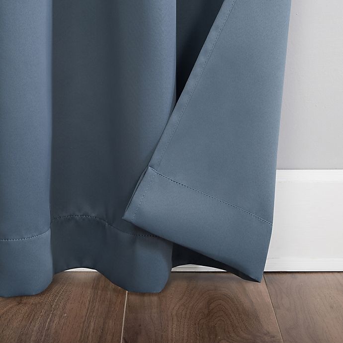 slide 6 of 8, Sun Zero Mariah Grommet Room Darkening Window Curtain Panel - Denim Blue, 84 in