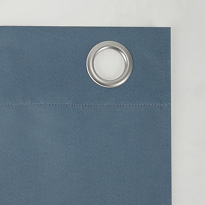 slide 2 of 8, Sun Zero Mariah Grommet Room Darkening Window Curtain Panel - Denim Blue, 84 in