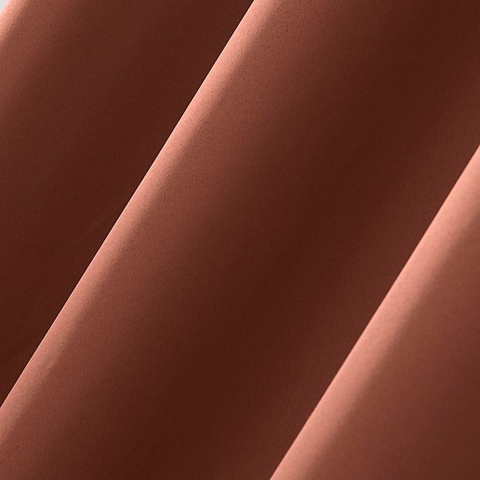 slide 3 of 8, Sun Zero Saxon Grommet Room Darkening Window Curtain Panel - Terracotta, 95 in