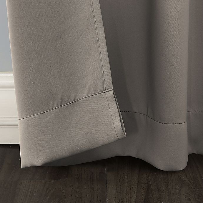 slide 4 of 8, Sun Zero Saxon Grommet Window Curtain Panel - Gray, 120 in