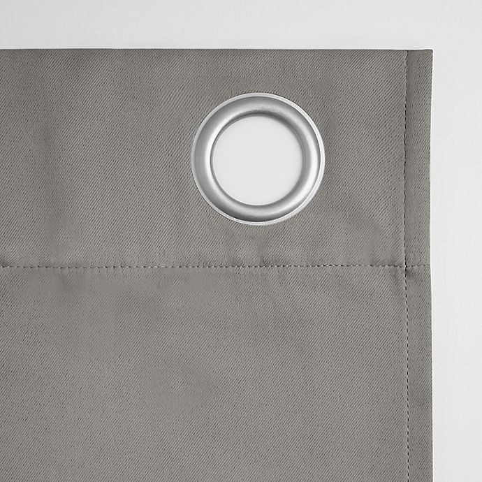 slide 7 of 8, Sun Zero Saxon Grommet Window Curtain Panel - Gray, 120 in