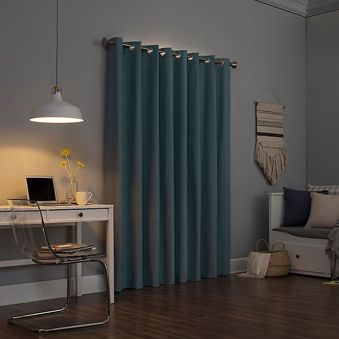 slide 2 of 8, Sun Zero Duran Grommet 100% Blackout Window Curtain Panel - Mineral, 63 in