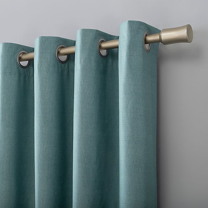 slide 3 of 8, Sun Zero Duran Grommet 100% Blackout Window Curtain Panel - Mineral, 63 in