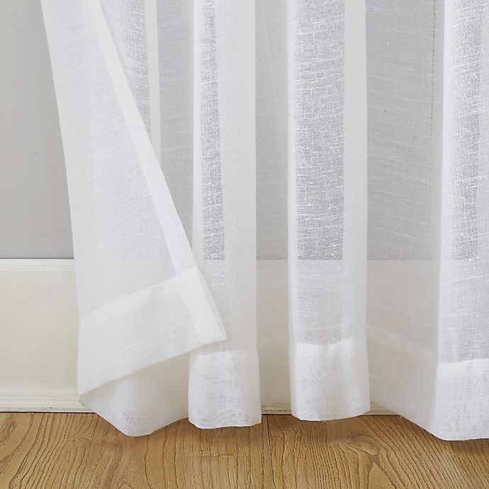 slide 5 of 7, Archaeo Slub Textured Rod Pocket Light Filtering Window Curtain Panel - White, 95 in