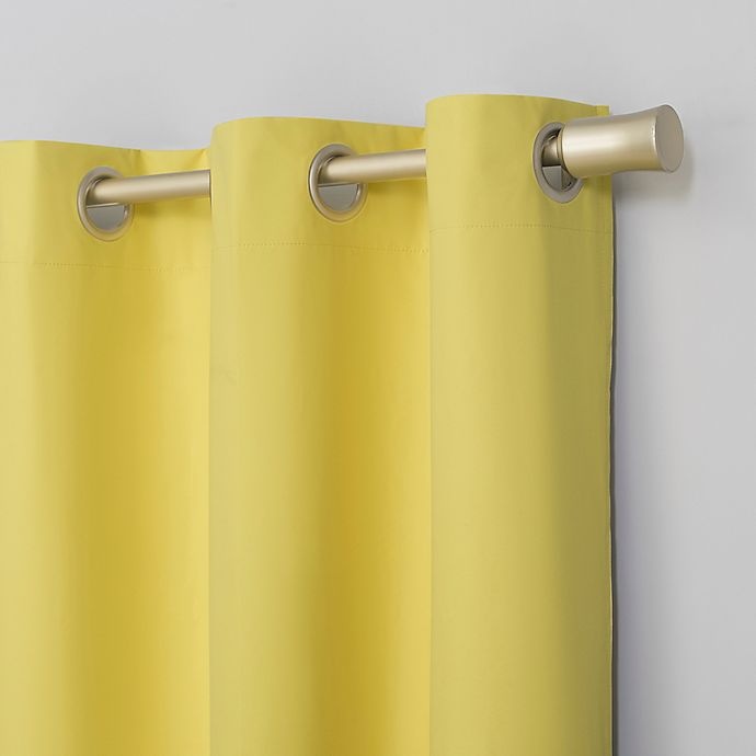 slide 6 of 9, Sun Zero Harper Bright Vibes Total Blackout Grommet Window Curtain - Sunflower Yellow, 63 in