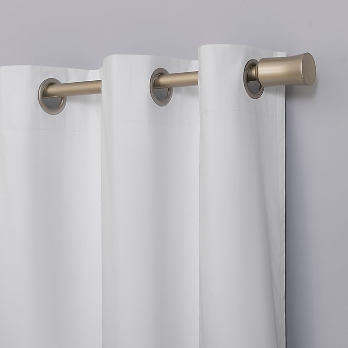 slide 3 of 9, Sun Zero Harper Bright Vibes Total Blackout Grommet Window Curtain Panel - White, 96 in