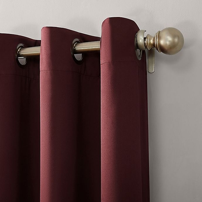 slide 3 of 8, Sun Zero Oslo Theater Grade Grommet 100% Blackout Curtain Panel - Wine Red, 108 in