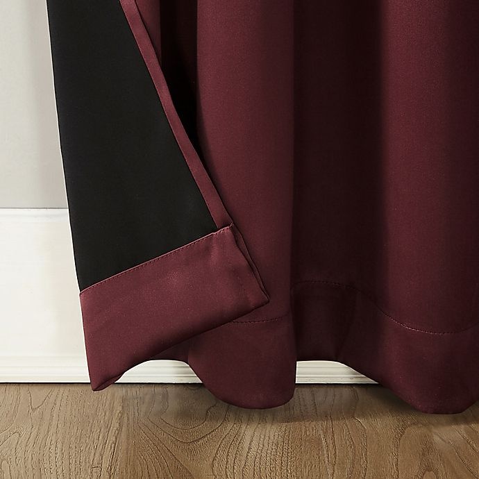 slide 5 of 8, Sun Zero Oslo Theater Grade Grommet 100% Blackout Curtain Panel - Wine Red, 108 in